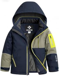 GEMYSE Boys Winter Coat Waterproof Windproof Boys Ski Snow Jacket with Hood Warm Kids Winter Jacket(Baritone Blue,14/16)