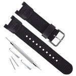 Premium Nylon Watch Strap for Casio SGW-100 SGW-200 PAS-400B GW-3000B GW-3500B Twin Sensor Men's Sport Watch - Replacement Leather Watch Band Pathfinder PRS-400B-2V PAS410B-5V Men's Watchband