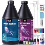 LET'S RESIN 3.78L Casting Epoxy Resin with Pumps, Crystal Clear Epoxy Resin Kit for Beginners, with Ocean White Paste, Color Pigment, for DIY Art, Craft, Jewelry, River Table