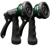 AUTOMAN-Garden-Hose-Nozzle-2PK,ABS Water Spray Nozzle with Heavy Duty 7 Adjustable Watering Patterns,Slip Resistant for Watering Plants,Lawn& Garden,Washing Cars,Cleaning,Showering Pets & Outdoor Fun