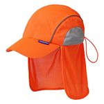 AYKRM Orange hat High Visibility Legionnaires Cap/Reflective hat (Orange+Gray, 58CM)