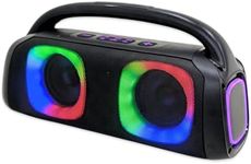 SUBZOOKA 5000 Boombox Bluetooth Speaker with Dual Channel Sound, Colorful Sound-Activated LED Party Lights, Perfect for Home, DJ, Karaoke, Bar, and Dancing