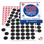 Magnetic Circles, 120 Pieces Magnet Circles (Diameter 0.8’” x 0.08”) on 4 Tape Sheets, with 3M Strong Adhesive Backing. Perfect for DIY, Art Projects, whiteboards & Fridge Organization