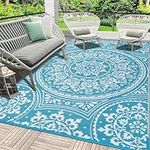 SHACOS Outdoor Rugs for Patio Waterproof Large 180x270cm Reversible Plastic Outdoor Garden Rug Lightweight Portable Camping Rug Outdoor Carpet Mat for Garden Patio Backyard Deck