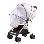 Universal Baby Stroller Full Cover Mosquito Netting Breathable Mesh Stretchable Zipper Mosquito Net for Infants Bassinet Cribs Carriage Trolley Cradles Baby Jogger Pushchair Outdoor Netting