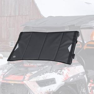 KEMIMOTO Thick Glass Windshield Cover Protector Large Size Easy Installation Compatible with 2014-2023 RZR XP 1000 Snow Dust Reduction 800D Waterproof Fabric 10mm EVA Foam Soft Plush Inner Lining