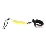 Surfboard Leash, Soft Elastic Surfing Coiled Leash Coiled Spring Leg Foot Rope for Surfboard Body Board 5ft Water Sports Boating(Yellow)