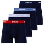 Levi's Mens Boxer Briefs Breathable Stretch Underwear 4 Pack, Navy 4 Pack W/ Color Band, Medium