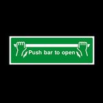 Push bar to open 300x100mm Sticker/Self Adhesive Sign - Fire/Emergency/Exit/Alarm/Push/Extinguisher/Assembly (EE23)