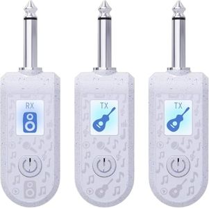 Softline Pro UHF Wireless Guitar System Rechargeable Digital Transmitter & Receiver Set for Electric Guitar, Keyboard & Musical Instruments - 6.35mm Audio Plug, Plug & Play (SP JJTRX 002)