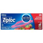 Ziploc Medium Food Storage Bags, Grip 'n Seal Technology for Easier Grip, Open and Close, 28 Count