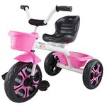 Toyzoy Comfy Lite Kids|Baby Trike|Tricycle with Dual Storage Basket for Kids|Boys|Girls Age Group 2 to 5 Years, TZ-537 (Pink)