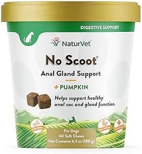 NaturVet - No Scoot for Dogs - 60 Soft Chews - Plus Pumpkin - Supports Healthy Gland & Bowel Function - Enhanced with Beet Pulp & Psyllium Husk