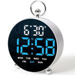 CBK Digital Alarm Clock Round Table Clock with Date Month Monitor Compact Desk Clock for Students,Home, Office, Bedroom, Living Room,Home Decor, Corporate Use (12 Cm Round)