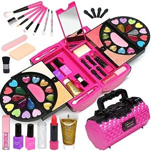 Set de Maquillaje para Niñas - 59 Piezas Maquillaje Niña Antialérgicos, Regalos de Maquillaje Seguros y No Tóxicos para Regalos de Cumpleaños de Navidad para Niñas de 3+ 5 6 7 8 9 10 años