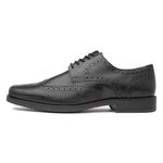 Hush Puppies Men's Brace Brogue School Uniform Shoe, Black, 11 UK