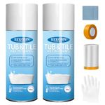 BEKOMN Tub and Tile Spray Paint White,450ml (2 Pack),Aerosol Bathtub Refinishing Kit for Porcelain Ceramic Fiberglass, DIY Resurfacing Bathroom Tile Sink Countertop