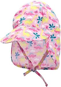 Brook + Bay Baby Sun Hat - Beach Hat, Summer Hat, Swim Hat for Baby Medium - Pink Dinosaurs