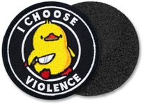 backtime I Choose Violence Embroidered Morale Patch, Humor Tactical Patch for Military Bag and Hat, Hook & Loop Fastener Funny Patches, Round