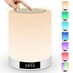 Ranipobo Night Light Bluetooth Speaker, Portable Wireless Speaker Touch Control Bedside Lamp, Alarm Clock, FM Radio, Dimmable Warm Night Light & Colorful Lights, Ideal for Gift and Home Decor