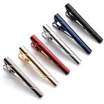 QIMOSHI 6 Pcs Tie Clips for men Tie Bar Clip Set for Regular Ties Necktie Wedding Business Tie Pin Clips