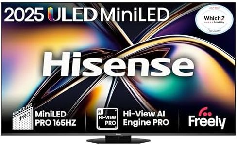 Hisense 65" 65U8QTUK MiniLED QLED 165Hz Smart AI TV - Hi-View AI Engine PRO, 165Hz Game Mode Ultra, 4.1.2 Channel, Dolby Atmos, Quantum Dot Colour, Anti-Reflection PRO with Freely, YouTube, Netflix