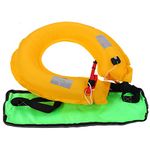 Inflatable Life Vest, Belt Pack Inflatable Life Jacket Manual Inflatable Belt Pack Life Ring for Flat-water Paddling Stand Up Paddle Boarding(Fluorescent Green) Camping Sports