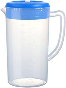 0.66 Gallon/2.5 Litre Plastic Pitcher with Lid BPA-FREE Eco-Friendly Carafes Mix Drinks Water Jug for Hot/Cold Lemonade Juice Beverage Jar Ice Tea Kettle (Navy, 81oz)