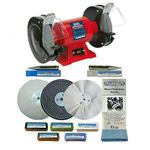 Sealey 8" 600W Bench Grinder Polisher with Pro-Max 8" Metal Polishing Kit
