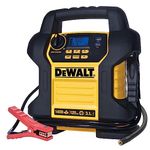 DEWALT DXAEJ14 Digital Portable Power Station Jump Starter: 1400 Peak/700 Instant Amps, 120 PSI Digital Air Compressor, 3.1A USB Ports, Battery Clamps, Yellow