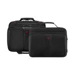 WENGER Patriot 17 Inch 2-Piece Business Wheeled Laptop Briefcase, Padded Laptop Compartment with Matching 15.4 Inch Laptop Case in Black (25 Litre)-Blend of Style & Function, Swiss Designed, 600662
