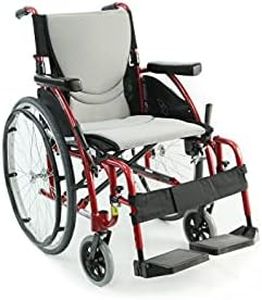 Karman S-115 25 lbs Ultra Light Ergonomic Wheelchair with Removable Footrest Red Color