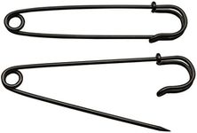 Amanaote Gun Black Safety Pins 100mm X 23 mm Size Jewelry for Kilts Blankets Skirts Crafts Pack of 6