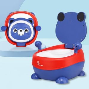 R for Rabbit Tiny Tots Panda Potty Training Seat for Baby Ergonomic Backrest with Sturdy Grip Handle for New Born Babies/Infant/Kids Weight Up to 25Kg 6 to 48 Months (Blue Red)