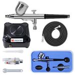 Voilamart Upgraded 36PSI Airbrush Kit, Dual-Action Model Airbrush Kit with Compressor, Mini Spray Gun Paint Sprayer Air Compressor for Painting Car Nail Tattoo Cake Decoration Art Model Makeup Craft