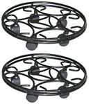 GARDEN KING- 17 INCH Pot Stand with Wheels - Plant Trolley for Indoor and Outdoor, Heavy duty pot plant stand metal for Garden/Patio/Home/Balcony, (Set of 2 PCS)