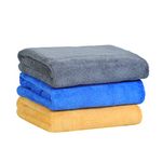 Yellow Weaves Super Soft Microfiber Hand Towels, Gym & Workout Towels 400 GSM, Set of 3, Multicolour