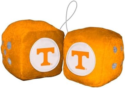 FANMATS 32017 Tennessee Team Color Fuzzy Dice Décor 3" Set