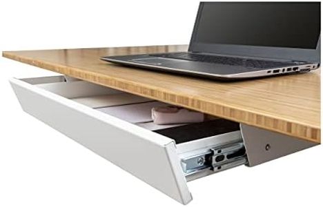 Stand Up Desk Store Sliding Under-Desk Pencil Drawer - Provides a Convenient Under-Desk Storage Organizer (21.5" W x 12" D, White)