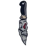 ZEGINs Skull Dagger Knife Patch Embroidered Applique Badge Iron On Sew On Emblem