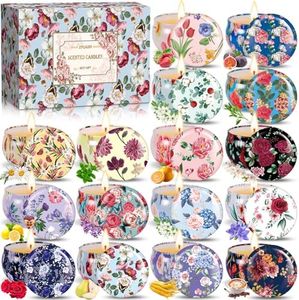 ZPQAODI Lot De 16 Bougies Parfumées Pour Femme,Coffret Cadeau de Bougies parfumées pour Femme, Aromathérapie Pour La Maison, Bougies Parfumées En Pot En Cire De Soja, Cadeau Femme,Anniversaire Cadeau