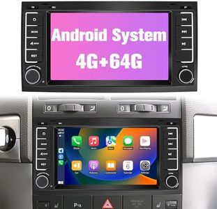 Radio for Touareg: 64G Double Din Car Stereo with Bluetooth AM FM Apple Carplay for VW Touareg 2004-2011, 7" Aftermarket Touch Screen Android System Head Unit Car Play with Backup Camera AMFM