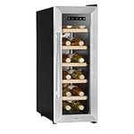 Baridi 12 Bottle Wine Cooler with Digital Touch Screen Controls & LED Light, Stainless Steel - DH74