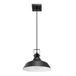 Globe Electric 44476 1-Light Outdoor Indoor Pendant Lighting, Matte Black, Textured Socket, Outdoor Lighting Modern, Outdoor Light Fixture, Porch Light, Kitchen Island, Pendant Light Fixture