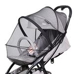 Beberoad Love Mosquito Net for Baby Universal Stroller Mosquito Net for Insects with Zipper Visible Breathable Mesh Bassinet Cover for Car Seat/Stroller/Bassinets/Cradles/Carriers/Cribs Black