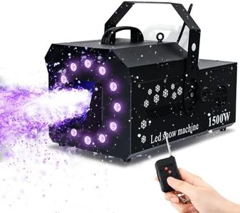 TCFUNDY 1500W Snow Machine with Lights. DMX RGB 12 LED Snow Making Machine Snowflake Maker for Christmas Wedding Kids Party Stage Effect with Remote Control