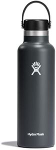 HYDRO FLASK - Water Bottle 621 ml (21 oz) - Vacuum Insulated Stainless Steel Water Bottle with Leak Proof Flex Cap and Powder Coat - BPA-Free - Standard Mouth - Stone