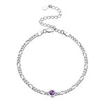 Bracelet For Women Girlfriend Gifts Braclets 925 Sterling Silver February Birthstone Purple Jewelry