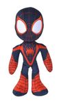 Disney 6315875812X12 25cm Dar apply Spiderverse Miles Morales Action Figure 25 cm Soft Toy with Glow in the Dark Eyes, One Size