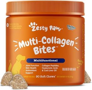 Zesty Paws Multi Collagen Soft Chews for Dogs - for Hip, Joint & Cartilage Support + Skin Health - with Collagen - Plus Eggshell Membrane, Vitamin C & Hyaluronic Acid - 90 Count